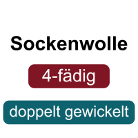 Sockenwolle - Doppelt gewickelt 4-fach 1.000g...