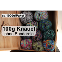 1000g Paket 4-fach - 100g Knäuel Sockenwolle