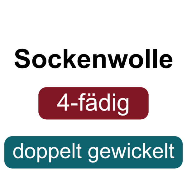 Sockenwolle - Doppelt gewickelt 4-fach 1.000g Uni/ Männerfarben